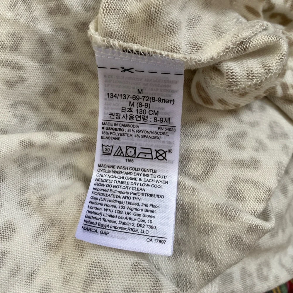 GAP Kids - Leopard/Cheetah print long sleeved dress - size M (8-9)